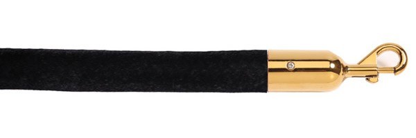 Κορδόνι βελούδινο velvet μήκους 150cm μαύρου χρώματος με χρυσαφί γάντζο VBG-150