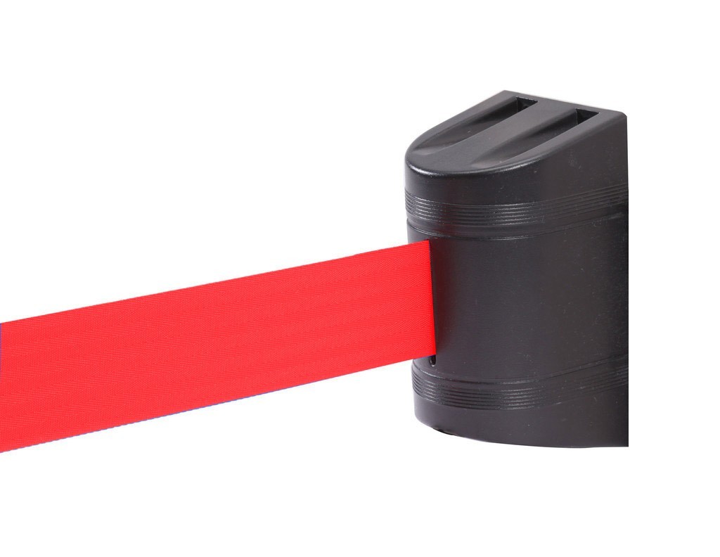 Εκτεινόμενος ιμάντας τοίχου σε κόκκινο χρώμα μήκους 5m με μαύρο πλαστικό κέλυφος WBR-500